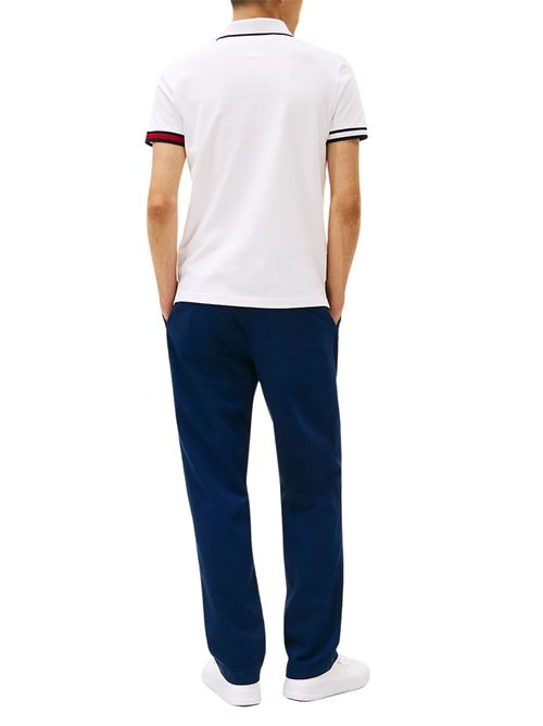 Polo uomo bianca in cotone Tommy Hilfiger | MW0MW38458YBR
